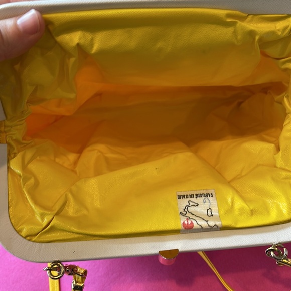 Vintage Yellow Clutch | Made in Italy | Elegant Evening Bag - Picture 11 of 13